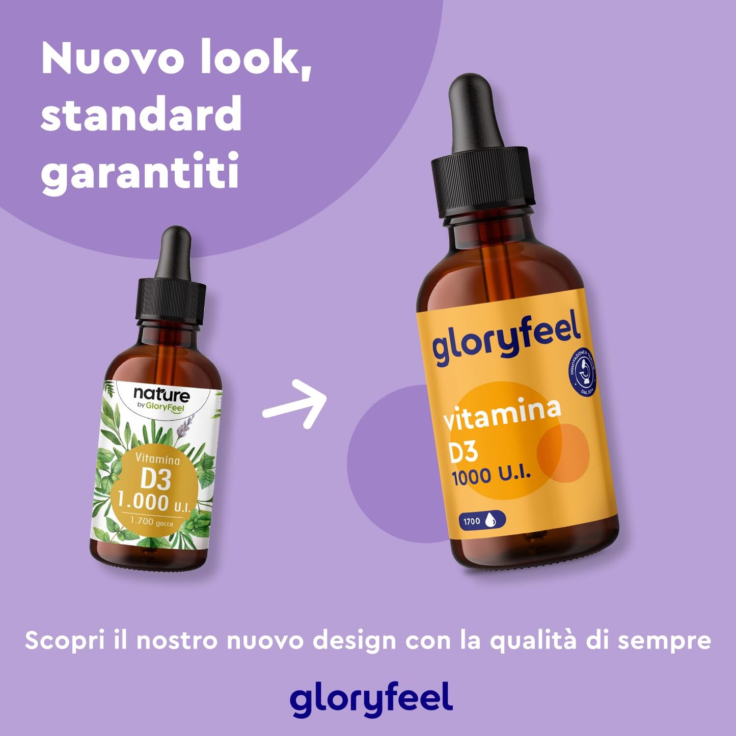 Vitamina D3 1000 UI per Goccia, 50ml (1700 Gocce), Qualità Premium, Supporta Ossa, Denti e Sistema Immunitario, Vitamina D Liquida Colecalciferolo, in Olio MCD da Noce di Cocco ad Alta Stabilità