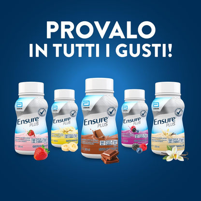 Ensure Plus Supplemento Nutrizionale Ipercalorico con Proteine, privo di Fibre |Formato bevanda| Alimento a fini medici speciali completo e bilanciato | Confezione 4x200ml Gusto Vaniglia