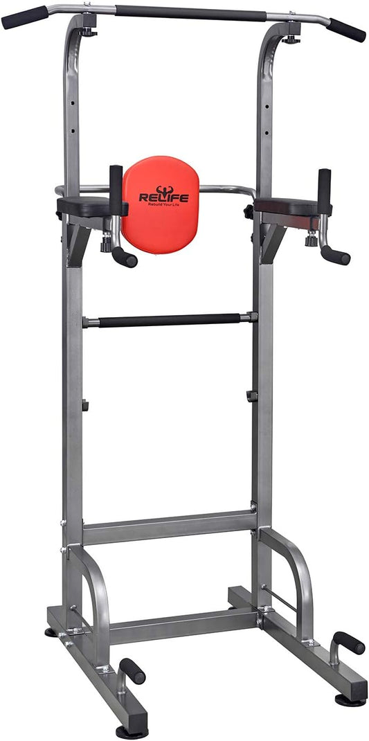 RELIFE REBUILD YOUR LIFE Power Tower Workout Dip Station per la palestra di casa Allenamento della forza Attrezzatura per il fitness