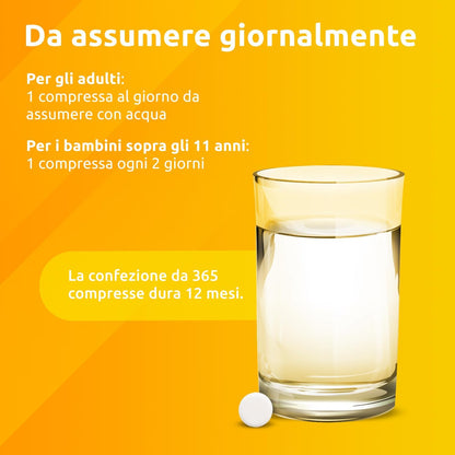 Supradyn Compresse di Vitamina D 2000 UI Alto Dosaggio (50 μg) - Integratore Vitamina D3 per il Supporto del Sistema Immunitario e la Salute delle Ossa - 365 compresse fornitura annuale