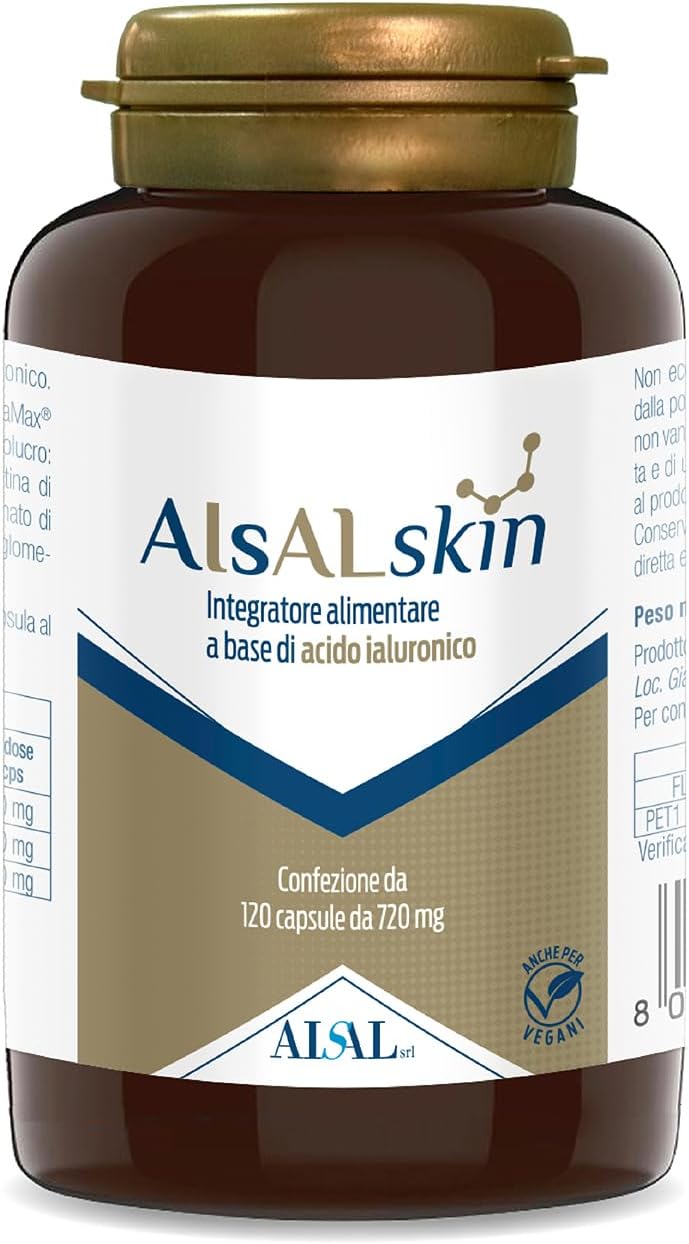 Aisalskin Acido Ialuronico puro - 3 Pesi Molecolari, 120 Capsule - azione anti aging, idratante e rimpolpante per una Pelle Sana - Fornitura per 4 Mesi