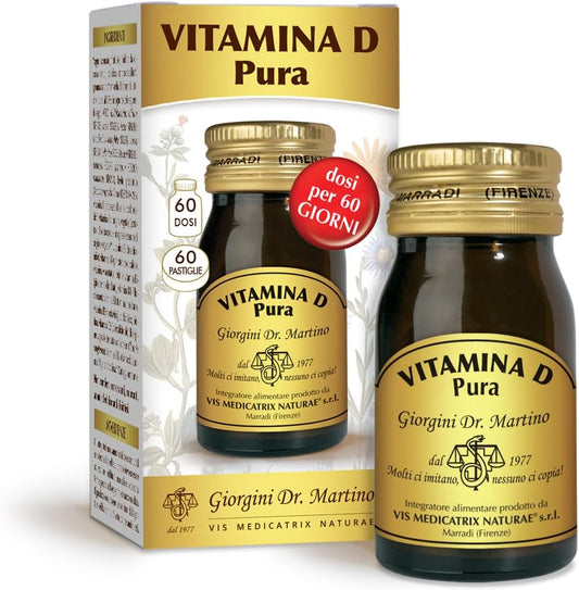 Dr. Giorgini Integratore Alimentare, Vitamina D Pura Pastiglie, 60 Unità, 50 mcg