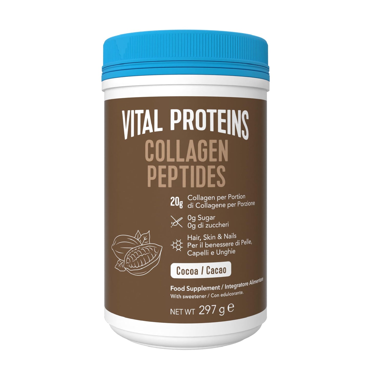 Vital Proteins Collagen Peptides integratore alimentare a base di collagene, inodore e insapore, per il benessere di pelle, capelli e unghie, senza glutine, 20g di collagene per porzione, 587g