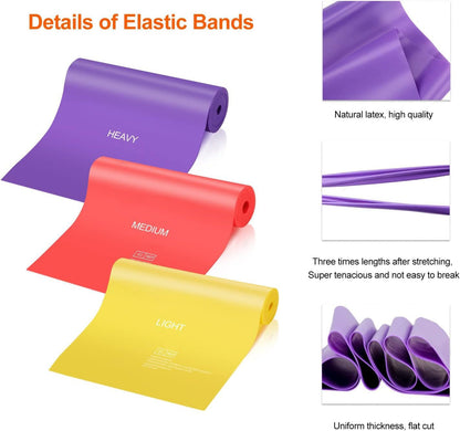 Elastici Palestra, Bande Elastiche Fitness Resistance Band Elastici Fisioterapia Esercizi Yoga, Pilates, Schiena Stretching, Sviluppo Muscolare,Casa, Palestra1.8-2.0M