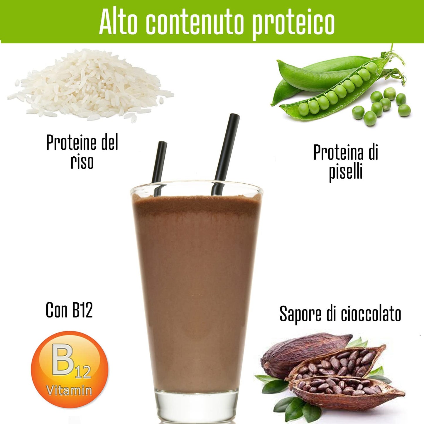 Weider Vegan Protein (750g) Gusto Cappuccino. Proteine Vegane 23g/dose isolate di piselli e riso, Con Vitamina B12 e Stevia, Senza Glutine, Senza Zucchero, Contenitore 50% Riciclato, 100% Riciclabile