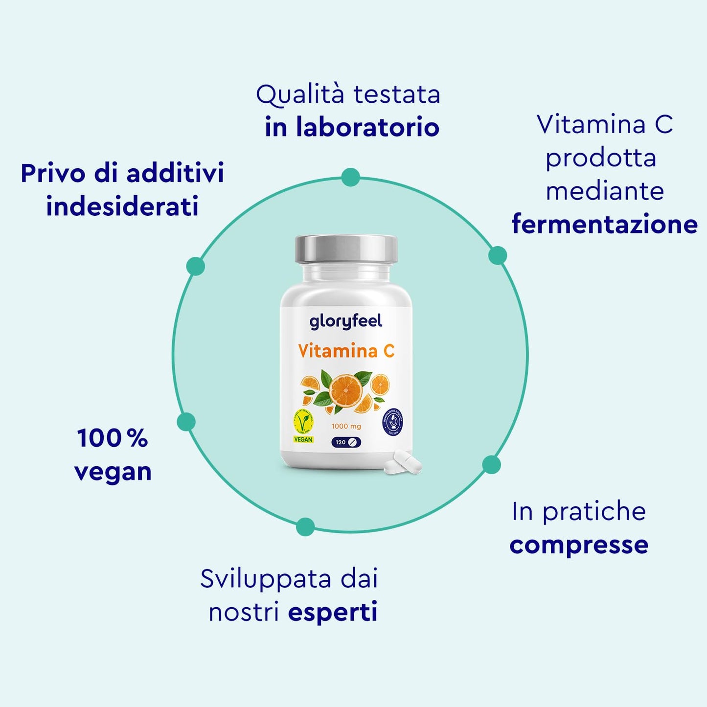 Vitamina C, Acido Ascorbico, Vitamina C 1000mg, 200 Compresse Vegan (6+ mesi), Vitamina C Pura Compresse, Integratore Difese Immunitarie, Vitamin C Concentrata ad Alto Dosaggio