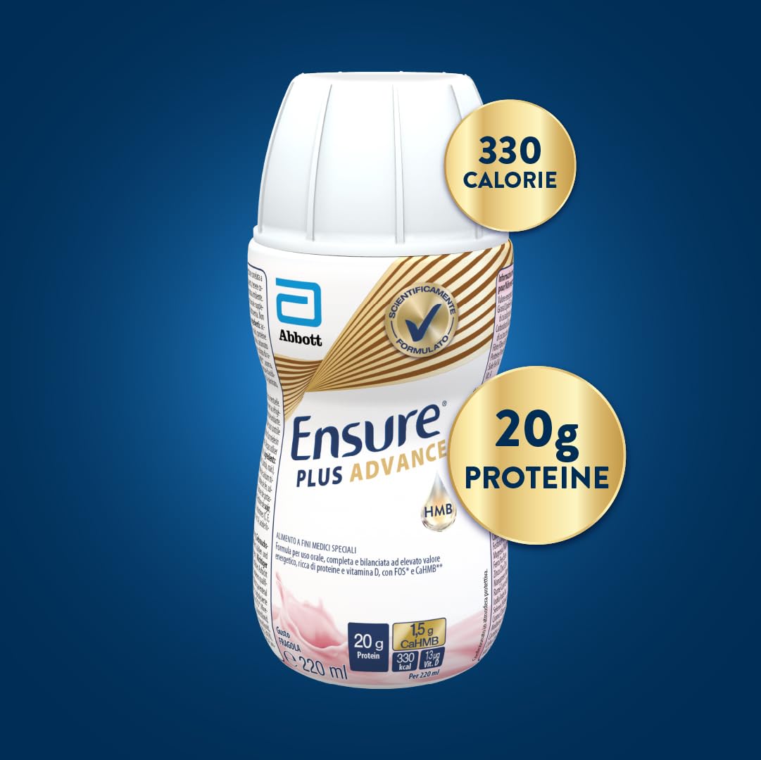 Ensure Plus Advance Supplemento Nutrizionale Ipercalorico ed Iperproteico |Formato bevanda| Alimento a fini medici speciali iperproteico| Confezione 4x220ml Gusto Cioccolato