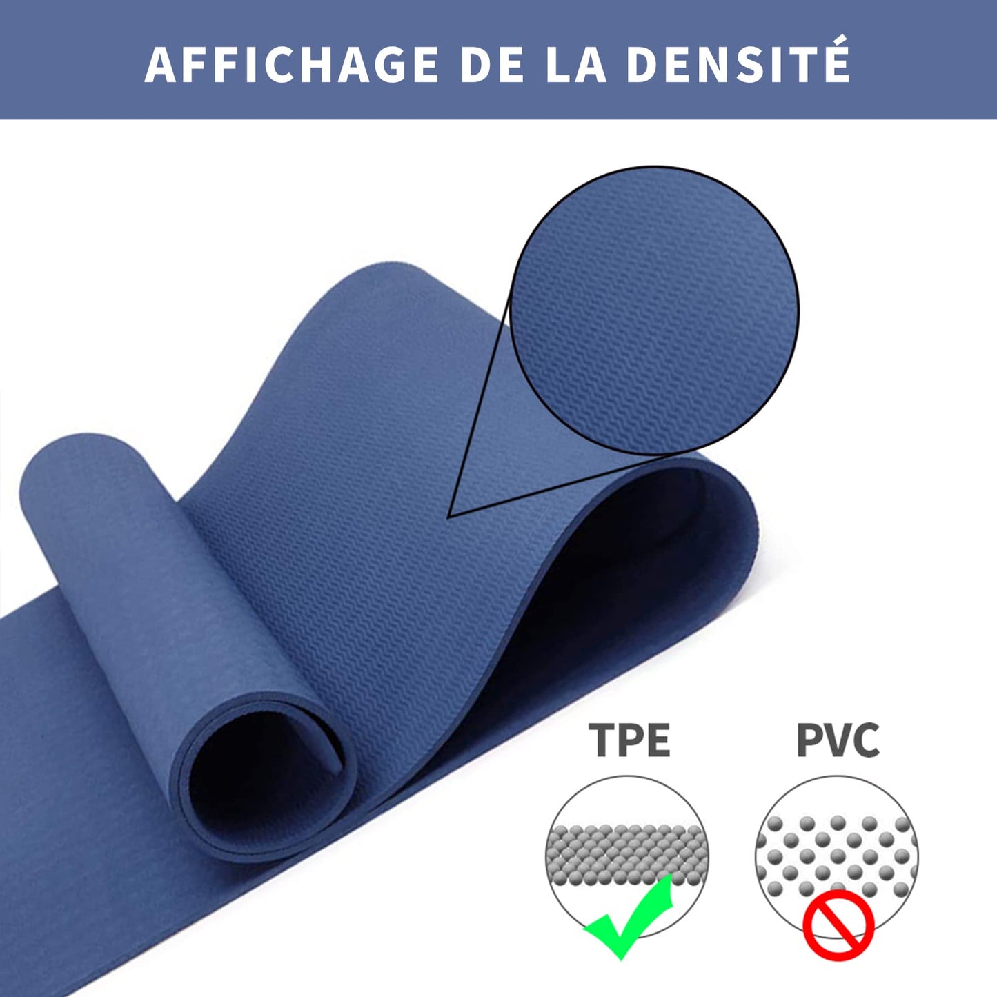 Good Nite Tappetino da ginnastica, yoga, fitness, antiscivolo, per allenamento, sport, turn, pilates, con tracolla, 183 x 61 x 0,6 cm