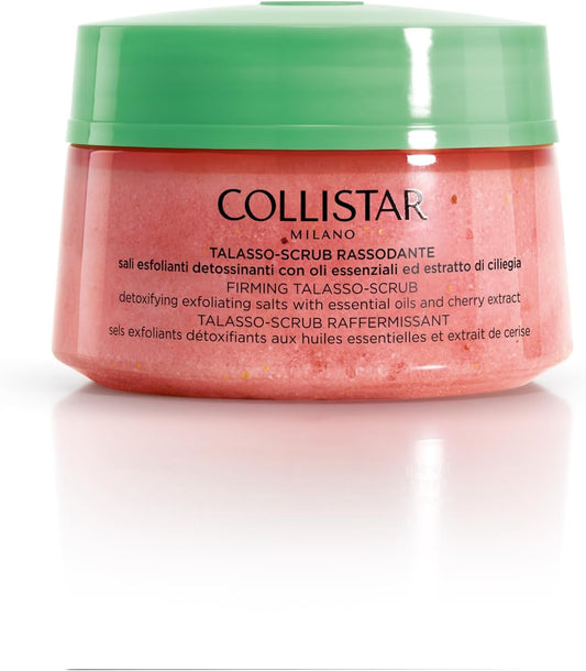 Collistar Talasso Scrub Rassodante, scrub corpo con sale rosso delle Hawaii ed estratto di ciliegia italiano per un'azione purificante, levigante e rassodante, per tutti i tipi di pelle, 300 g