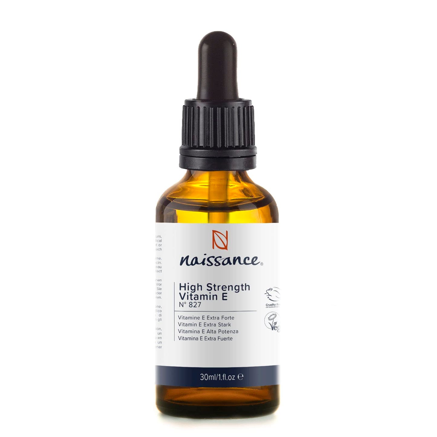 Naissance Olio Concentrato Di Vitamina E Ad Alta Potenza 30ml (29,500 IU) - Per Uso Cosmetico Topico Cura Della Pelle - Per Siero, Burro di Corpo, Balsamo, Cremo, Sapone, Lozione, Scrub