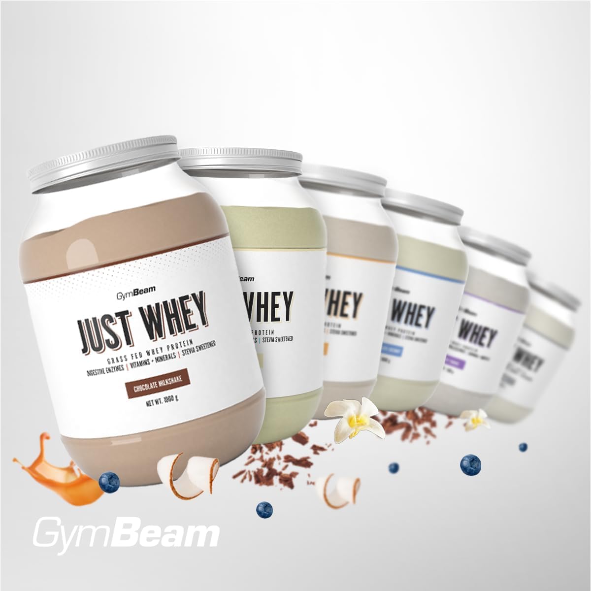 GymBeam Just Whey, Proteine in Polvere Multicomponente da Siero di Latte, Concentrato e Idrolizzato, 22,4g Proteine per Dose, con BCAA e Amminoacidi Essenziali (1000 g, Chocolate Milkshake)