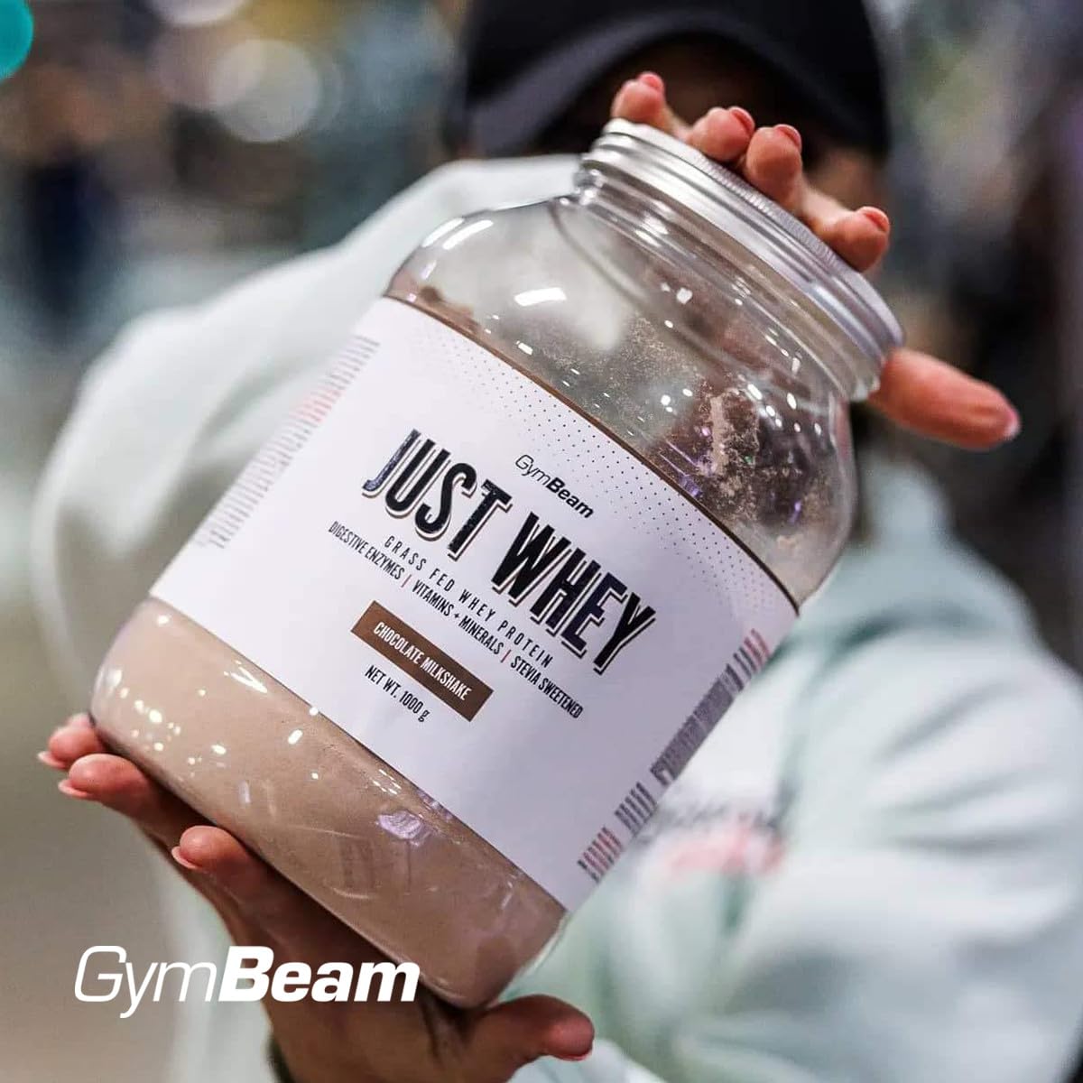 GymBeam Just Whey, Proteine in Polvere Multicomponente da Siero di Latte, Concentrato e Idrolizzato, 22,4g Proteine per Dose, con BCAA e Amminoacidi Essenziali (1000 g, Chocolate Milkshake)