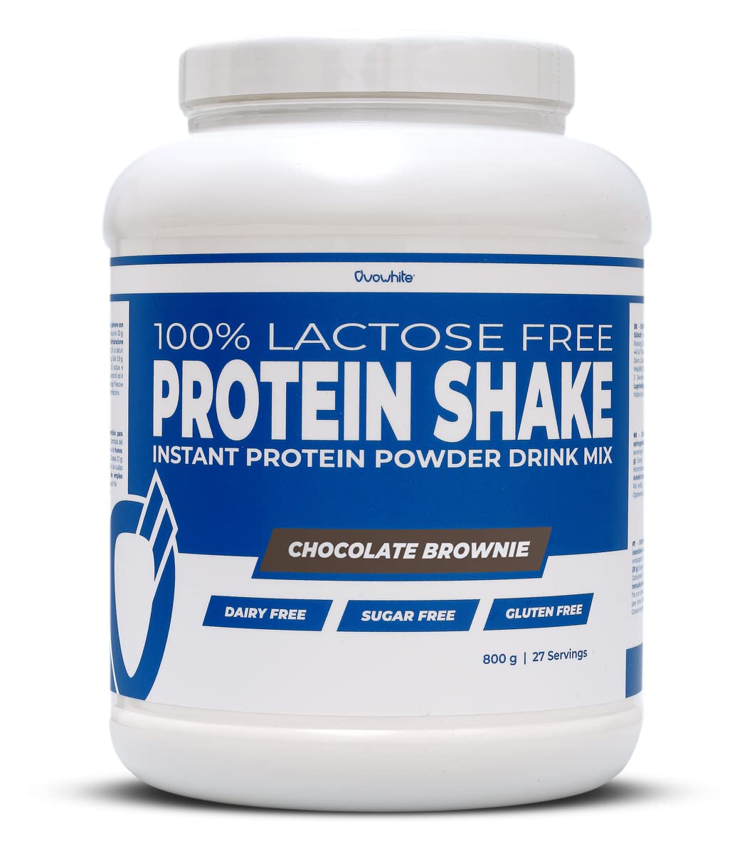 Ovowhite 100% Egg Protein Shake Lactose Free/Gluten Free/Sugar Free - Proteine in Polvere Isolate dell'Uovo Istantanea (Cookies & Cream, 800 g)