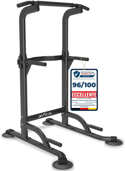 DH FitLife Power Tower Dip Station | Barra per Trazioni Autoportante | Dip Parallele Calisthenics | Stazione Fitness Multifunzionale | Power Rack for Home Gym | Allenamento della Forza a Casa