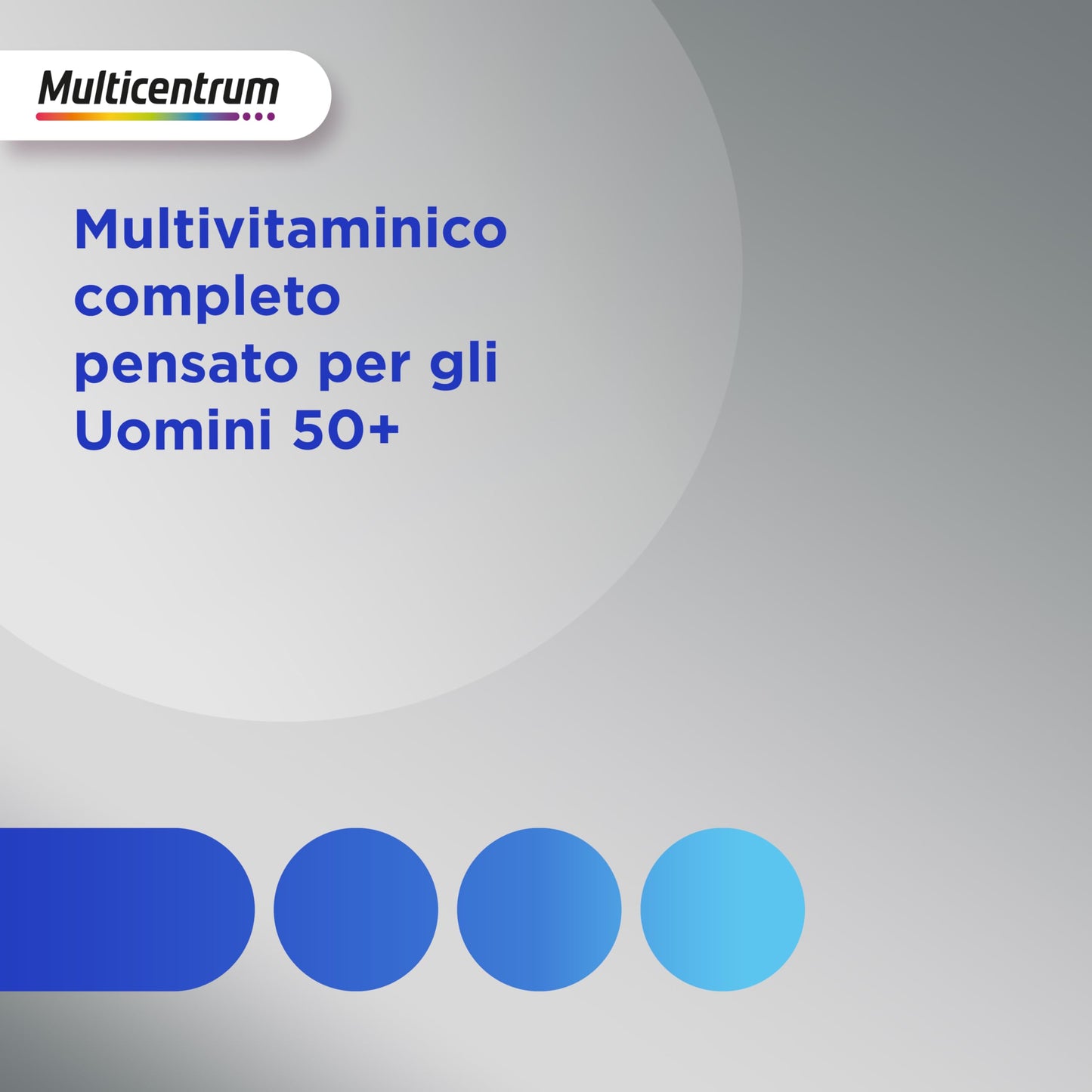 Multicentrum Uomo 50+ Integratore Alimentare Multivitaminico Completo, con Vitamina D3, Supporto Contro la Stanchezza per Uomini oltre 50 anni, 100 Compresse