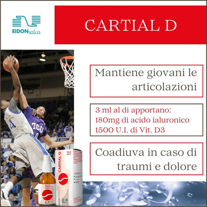 Integratore per articolazioni, ossa e muscoli. Novità assoluta. Acido ialuronico. Concentrazione Max. Vitamina D3. Per le prestazioni degli sportivi e per i fastidi legati all’età. Sublinguale.