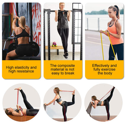 Victoper Elastici Fitness Set di 3 Bande Elastiche Fitness di Resistenza Diversi Livelli,Elastico Fitness con Ancoraggio alla Porta,Elastici Palestra Adatte per Uomo e Donna,Stretching,Pilates