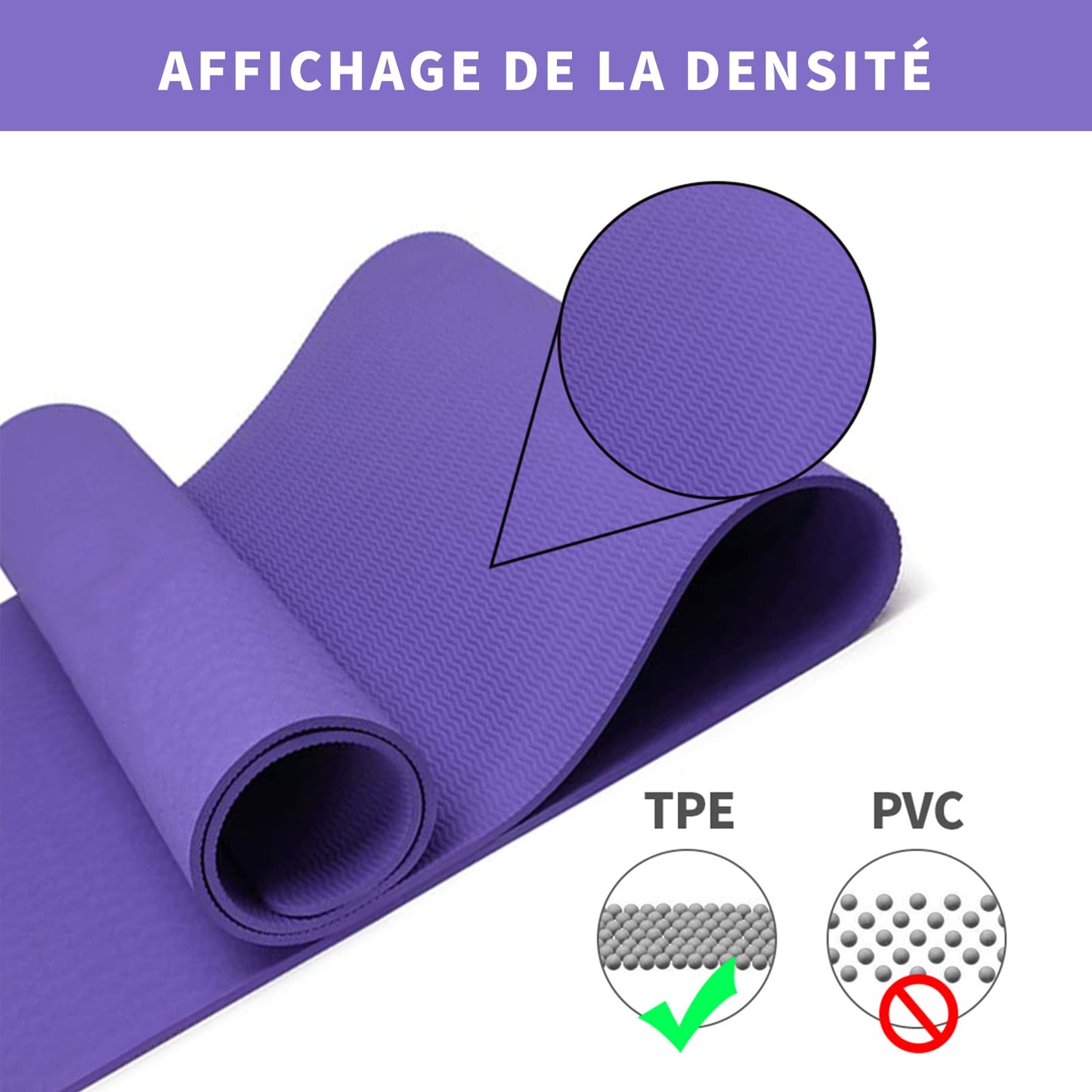 Good Nite Tappetino da ginnastica, yoga, fitness, antiscivolo, per allenamento, sport, turn, pilates, con tracolla, 183 x 61 x 0,6 cm