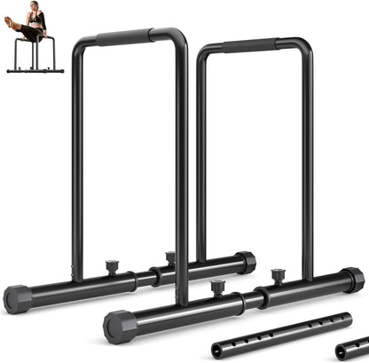 YOLEO Parallele Fitness Calisthenics Regolabile, Carco 500KG, Barra Parallele Dip, Antiribaltamento, Regolabile in Altezza e Larghezza