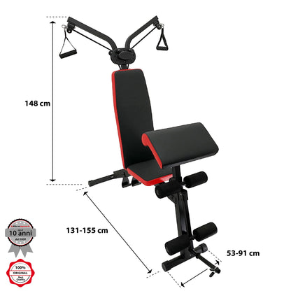 Ultrasport panca pesi, multifunzionale, pieghevole, panca piana, panca per sedersi, regolabile in 18 posizioni, idrorepellente, adatta, allenatrice per addominali, capacità di carico fino a 500 kg