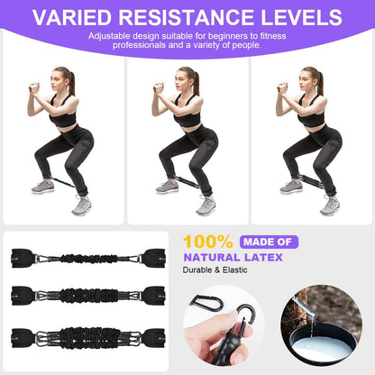 Flintronic Set di Fasce di Resistenza con Cinghie per Caviglia, Elastici Fitness Set, 3 Resistance Band, Bande Elastici Fitness, Attrezzatura per Allenamento Glutei per Fitness a Casa Yoga Pilates