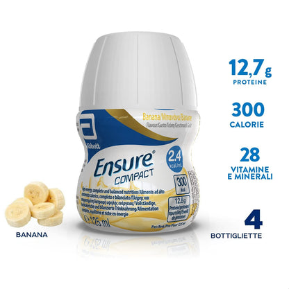 Ensure Compact Supplemento Alimentare Proteico formato Bevanda, Confezione 4x125ml, Gusto Vaniglia