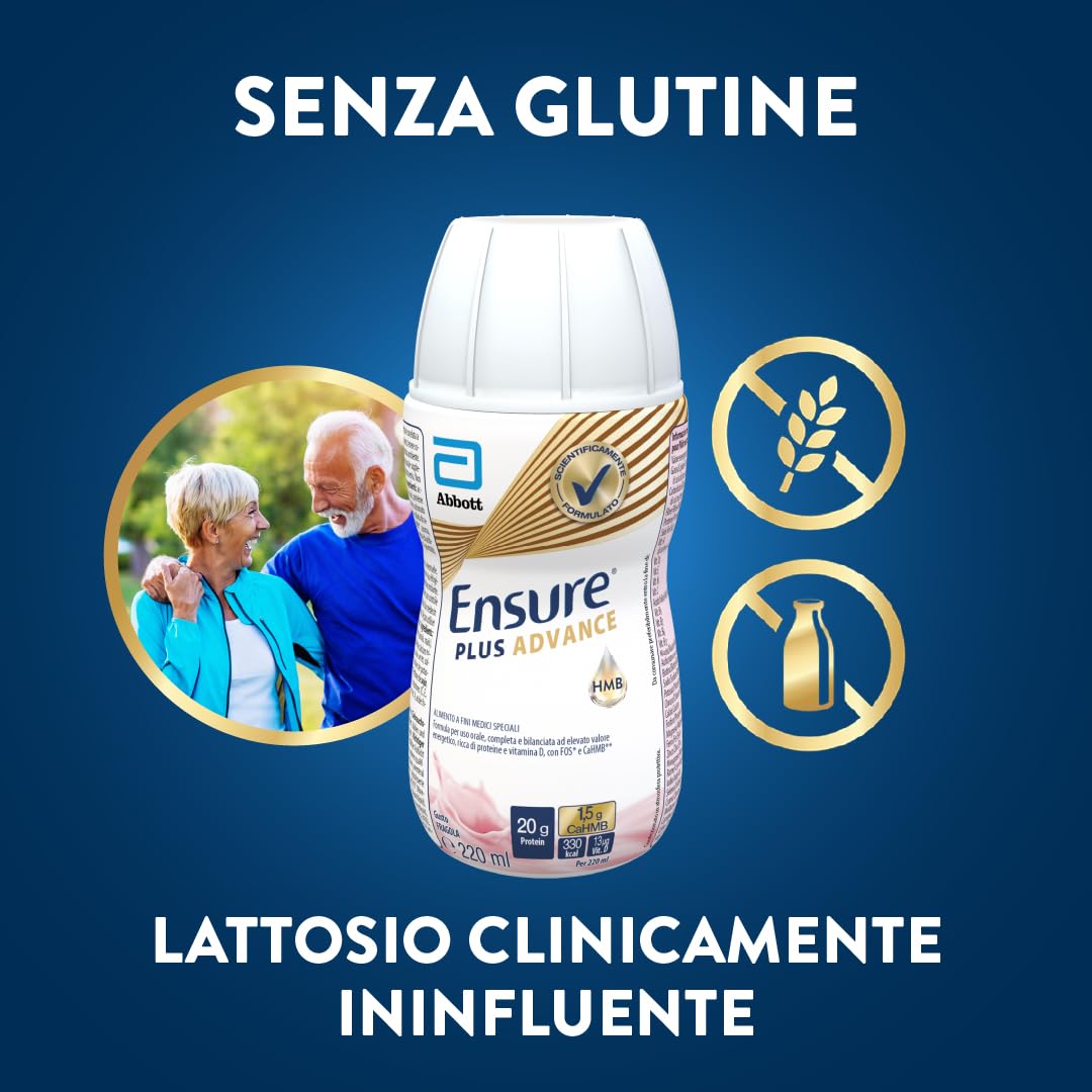 Ensure Plus Advance Supplemento Nutrizionale Ipercalorico ed Iperproteico |Formato bevanda| Alimento a fini medici speciali iperproteico| Confezione 4x220ml Gusto Cioccolato