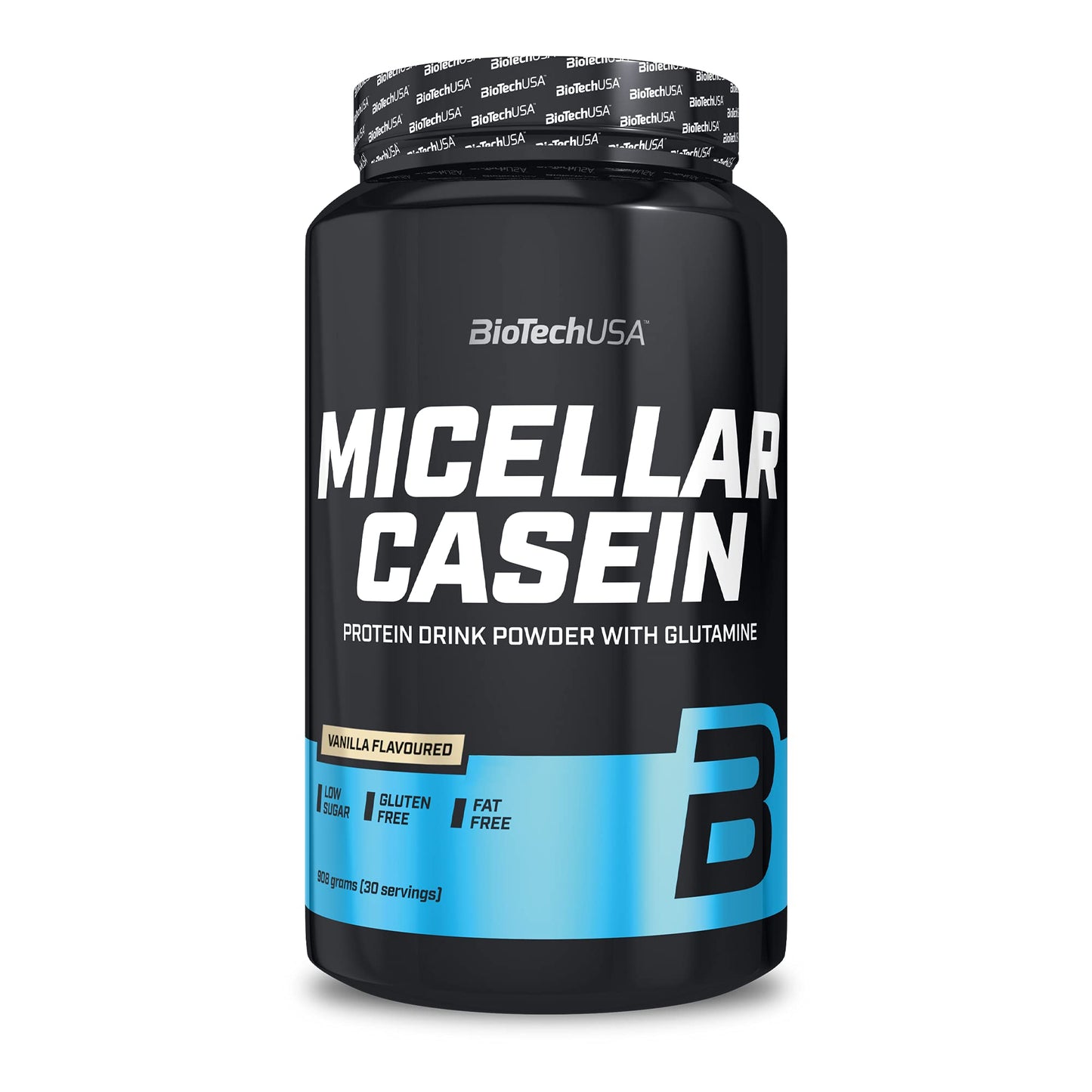 BioTechUSA Micellar Casein in Polvere | Tempo di Assorbimento Esteso | Senza Glutine e Senza Grassi | Aggiunta di L-Glutammina, 908 g, Vaniglia