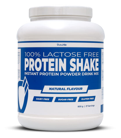 Ovowhite 100% Egg Protein Shake Lactose Free/Gluten Free/Sugar Free - Proteine in Polvere Isolate dell'Uovo Istantanea (Cookies & Cream, 800 g)