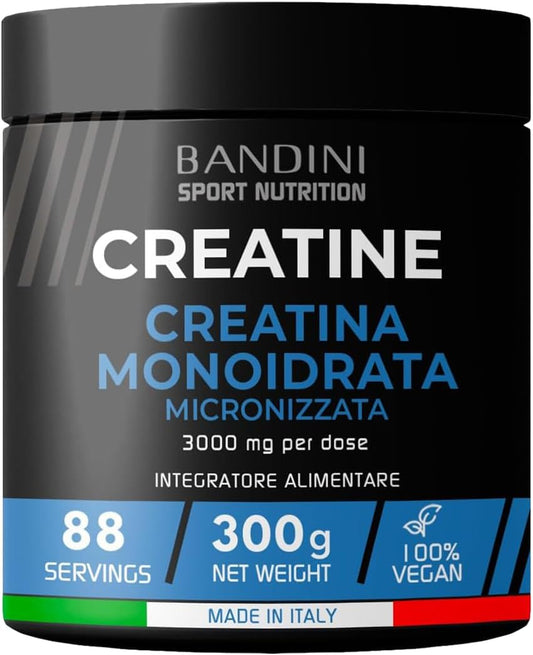 Bandini® Creatina Monoidrata in Polvere Pura al 100% - Integratore per Allenamento, Sport, Palestra e Pre Workout - Include Dosatore - 100% Vegan - A base di Creatine Monoidrato