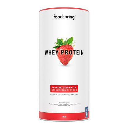 foodspring - Proteine Whey in polvere Cioccolato - Con 21 g di proteine per l'aumento muscolare, perfetta solubilità, ultra-filtrate & ricche di BCAA ed EAA - gusto pieno e delizioso (750 g)