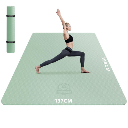 HAPBEAR Tappetino Yoga Grande, 183x122cm /198×137cm×6mm, Antiscivolo Professionale Con Superficie Testurizzata per Yoga, Ginnastica, Allenamento, Pilates