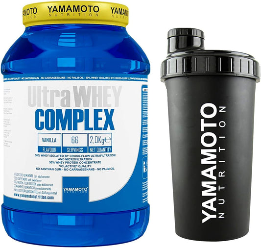 Yamamoto Nutrition Ultra Casein COMPLEX integratore a base di caseina del latte (Vaniglia, 2 kg + Shaker)