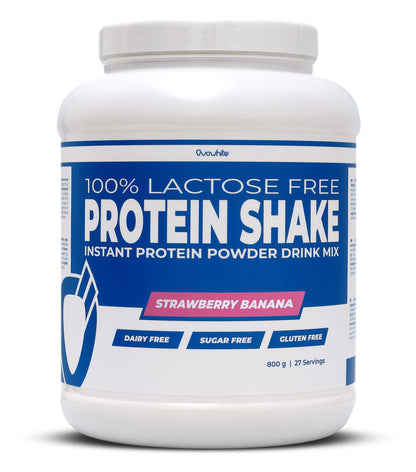 Ovowhite 100% Egg Protein Shake Lactose Free/Gluten Free/Sugar Free - Proteine in Polvere Isolate dell'Uovo Istantanea (Cookies & Cream, 800 g)