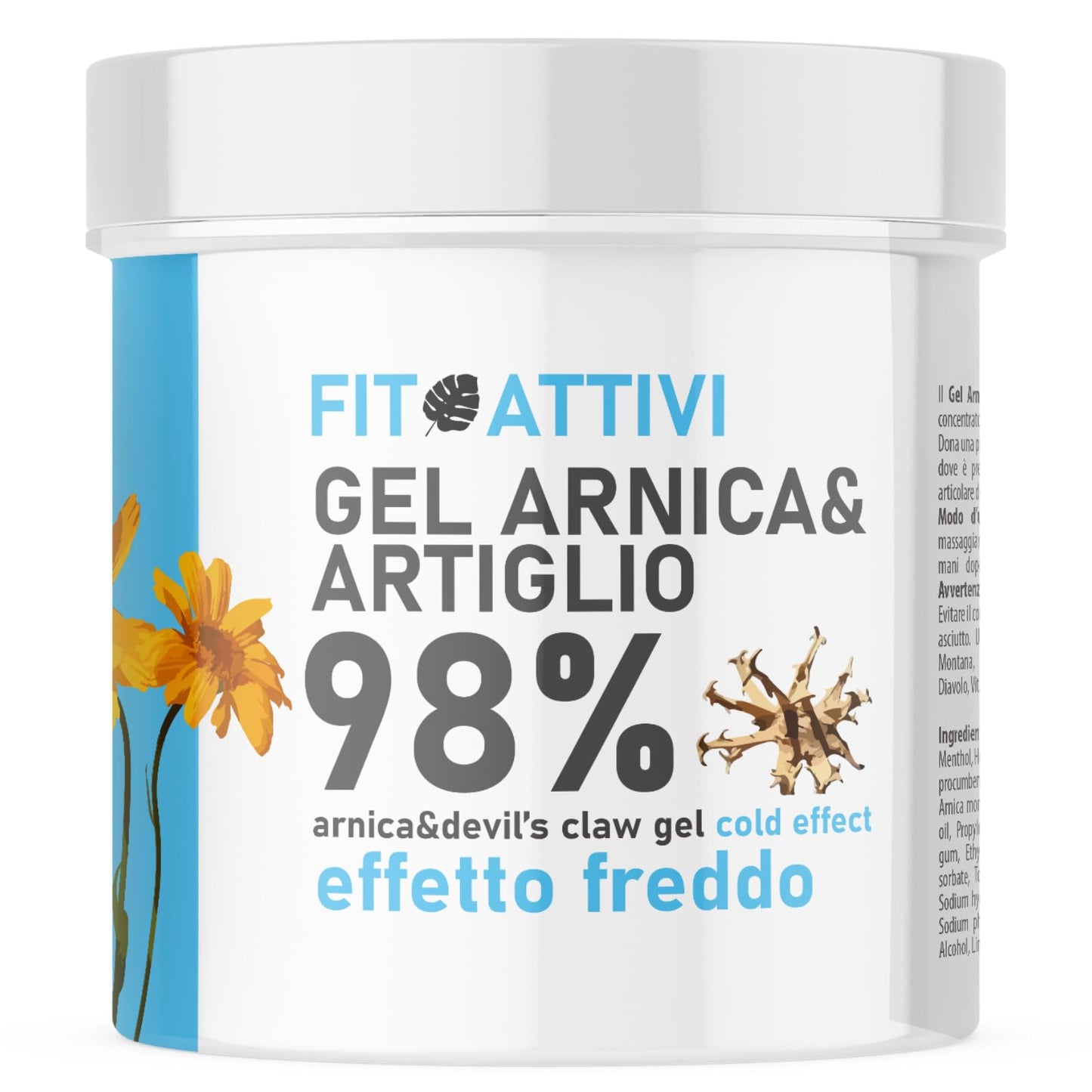 Arnica Gel Forte 550 ml, Arnica per Cavalli Uso Umano Effetto Freddo 98% con Artiglio del Diavolo Vitamina E Canfora per Massaggi Locali 100% BIO e Made in Italy - FITOATTIVI