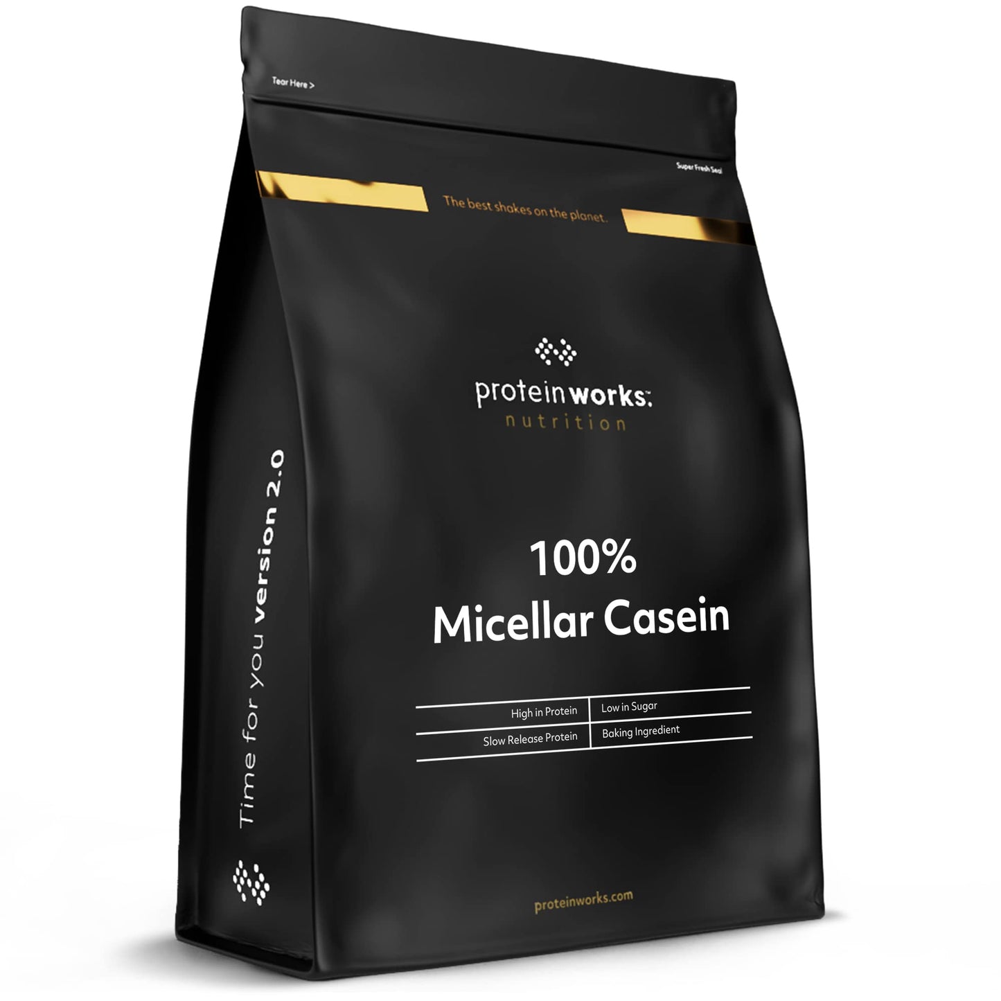 Caseina Micellare 100% Proteine In Polvere THE PROTEIN WORKS | Frullato Proteico A Rilascio Lento | Aminoacidi | Supporta Il Recupero | Panna & Fragole, 500 g