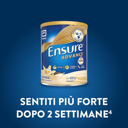 Ensure Advance Integratore Alimentare Proteico in Polvere, con 27 Vitamine e Minerali, Integratore Alimentare con Proteine, Calcio e HMB, Confezione 850g, Gusto Vaniglia