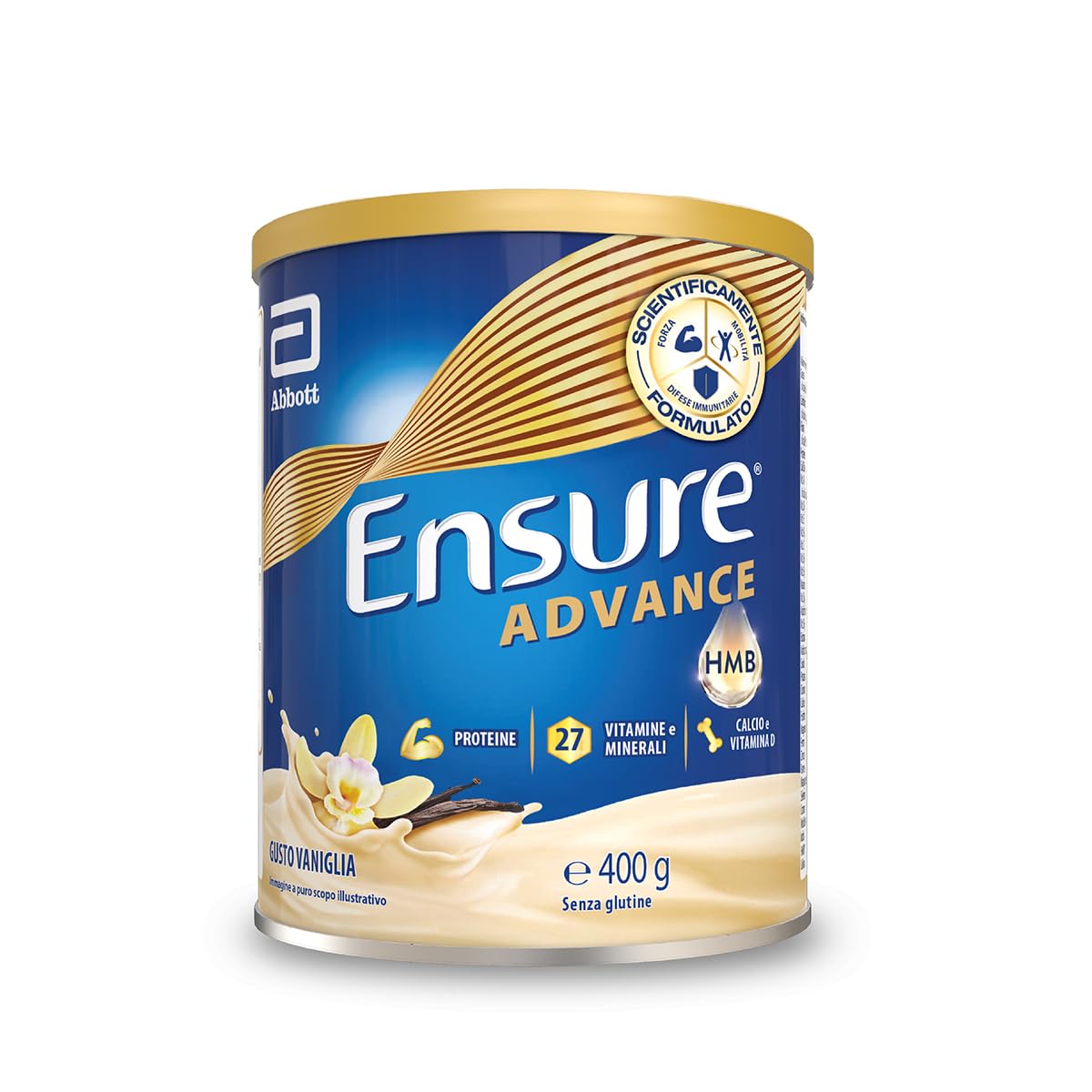 Ensure Advance Integratore Alimentare Proteico in Polvere, con 27 Vitamine e Minerali, Integratore Alimentare con Proteine, Calcio e HMB, Confezione 850g, Gusto Vaniglia