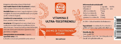 Kala Health Ultra Tocotrienol 200mg Vitamina E Vegana - Tutti e 4 i Tocotrienoli - Alfa Tocotrienolo + Beta Tocotrienolo + Gamma Tocotrienolo + Delta Tocotrienolo - Senza Tocoferoli (30)