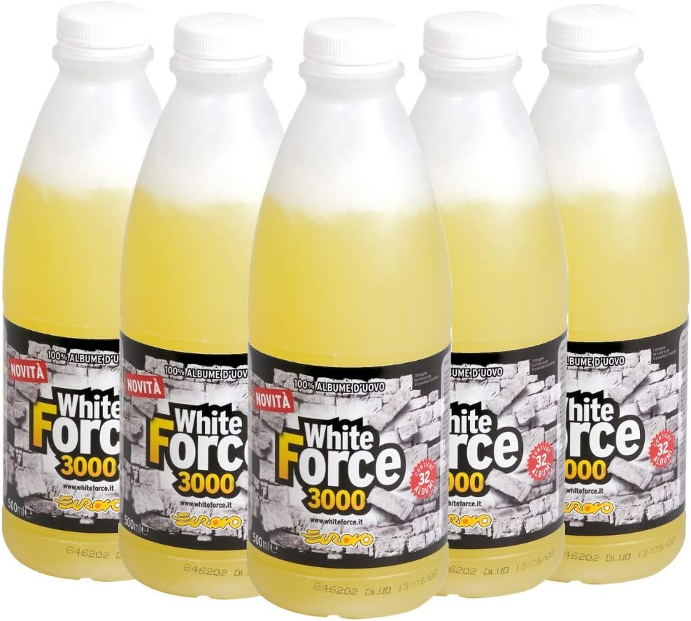 White Force 3000 Albume d'Uovo liquido, Si Conserva a Temperatura Ambiente - 6 Bottiglie da 1 kg