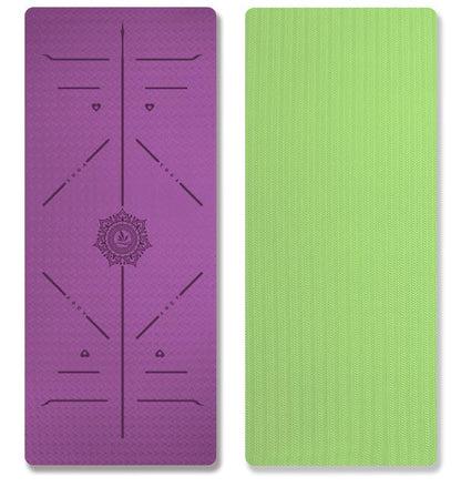 FP-TECH Tappetino da Yoga Imbottito Antiscivolo Fitness Pilates Ginnastica in TPE Mat con Sacca 183 X 68 X 0.8 CM