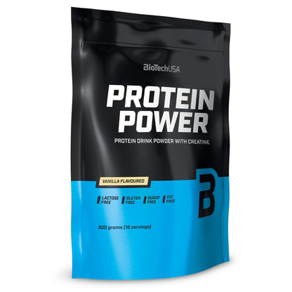 BioTechUSA Protein Power - Alto contenuto proteico, senza zucchero, senza lattosio, senza glutine e con aggiunta di creatina, 1000 g, Cioccolato