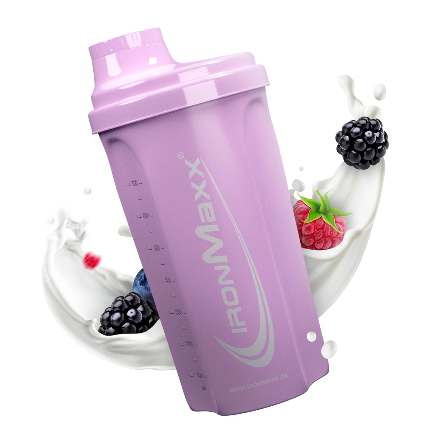 IronMaxx Protein Shaker - Blu/Grigio 700ml |Shaker Proteico con Tappo a Vite, Setaccio & Scala Graduata |a prova di perdite, lavabile in lavastoviglie & privo di plastificanti BPA e DEHP