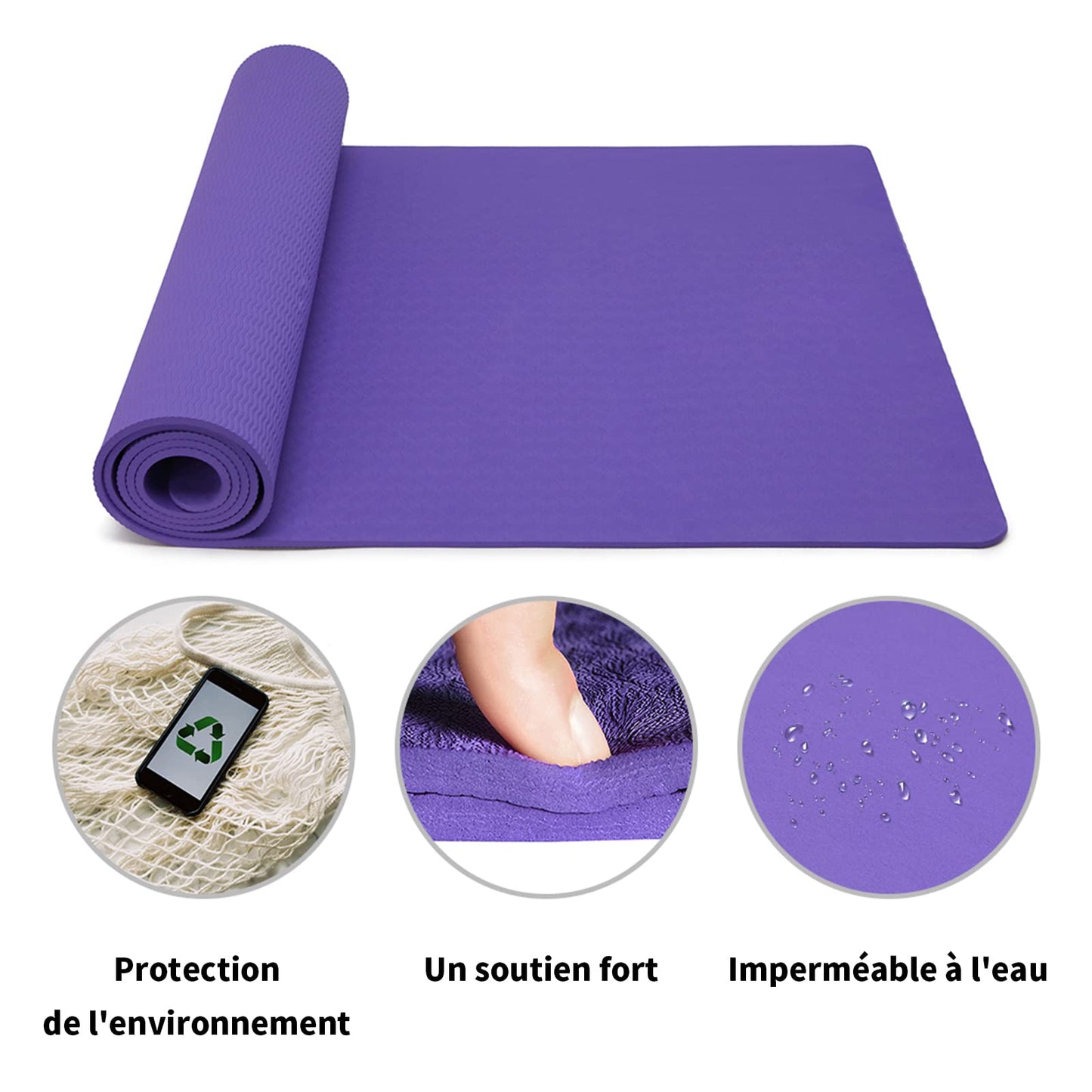 Good Nite Tappetino da ginnastica, yoga, fitness, antiscivolo, per allenamento, sport, turn, pilates, con tracolla, 183 x 61 x 0,6 cm