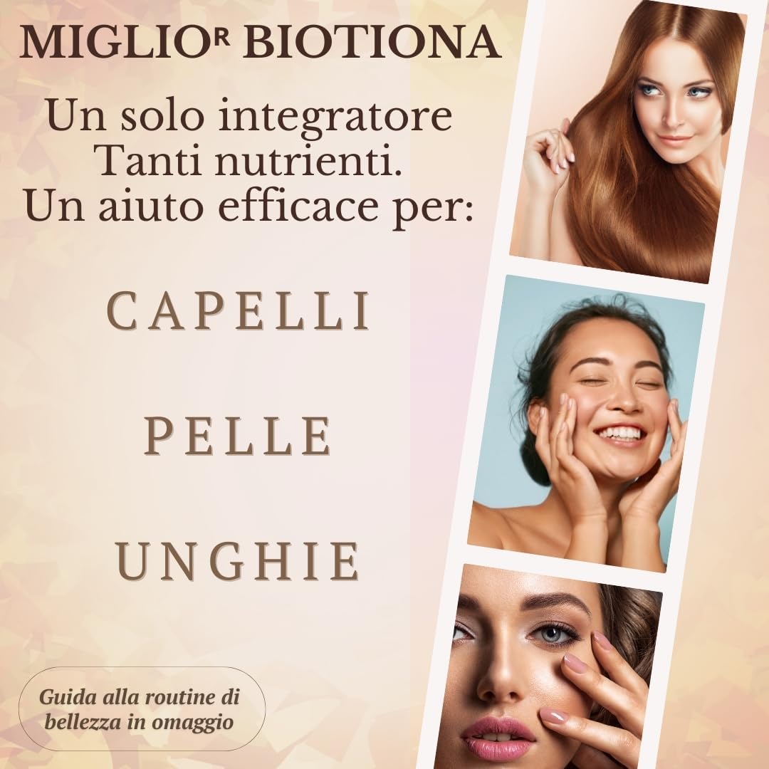 Miglior Biotina Capelli - Integratore capelli donna formula innovativa tra gli Integratori per Capelli con Miglio Biotina Cheratina e Zinco - Vitamine per capelli - ImmunoSTRONG