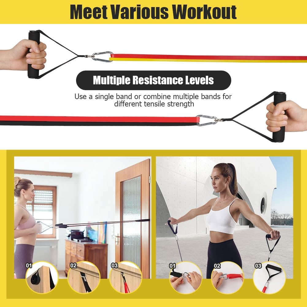 Flintronic Bande Elastiche Fitness, Elastico Fitness per Trazioni, 3/4 Diversi Diversi Livelli di Resistenza, Resistance Bands per Calisthenics, Elastici Palestra per Uomini Donne Fitness,Stretching