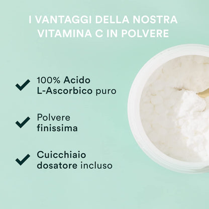 NOVOMA Vitamina C Polvere Pura 500 g, 1000mg Vitamina C per dose, Acido Ascorbico Puro in Polvere Ultra Fine, Sistema Immunitario e Stanchezza, Cucchiaio di Misurazione Incluso (ex Nutrivita)