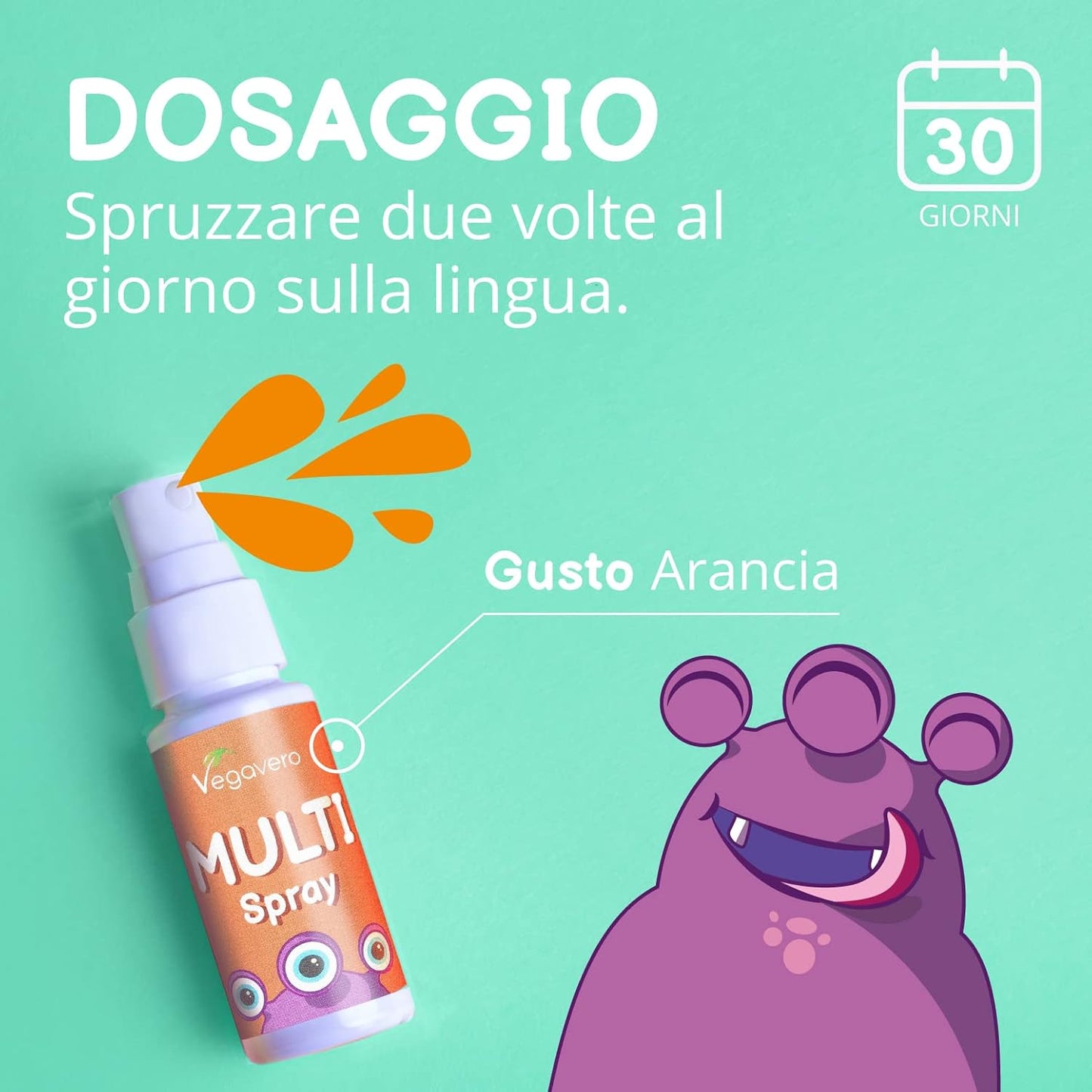 MULTIVITAMINICO per BAMBINI | con Vitamine C, B, D3 e K2 | per lo Sviluppo e il Sistema Immunitario | Gusto Arancia | Senza Zucchero | Vegan | Vegavero®