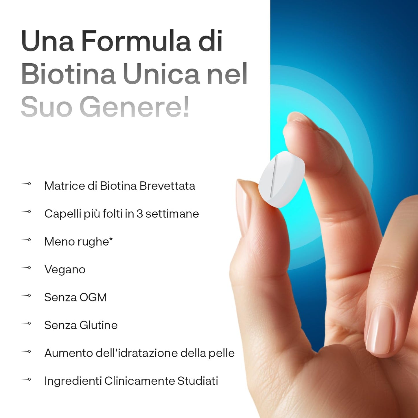 Integratori Per Capelli Biotina Crescita Veloce Pelle Unghie Donna Uomo Anticaduta con Zinco Selenio Vitamina B12 Alta Concentrazione Made in Italy 180 Compresse Confezione Smart