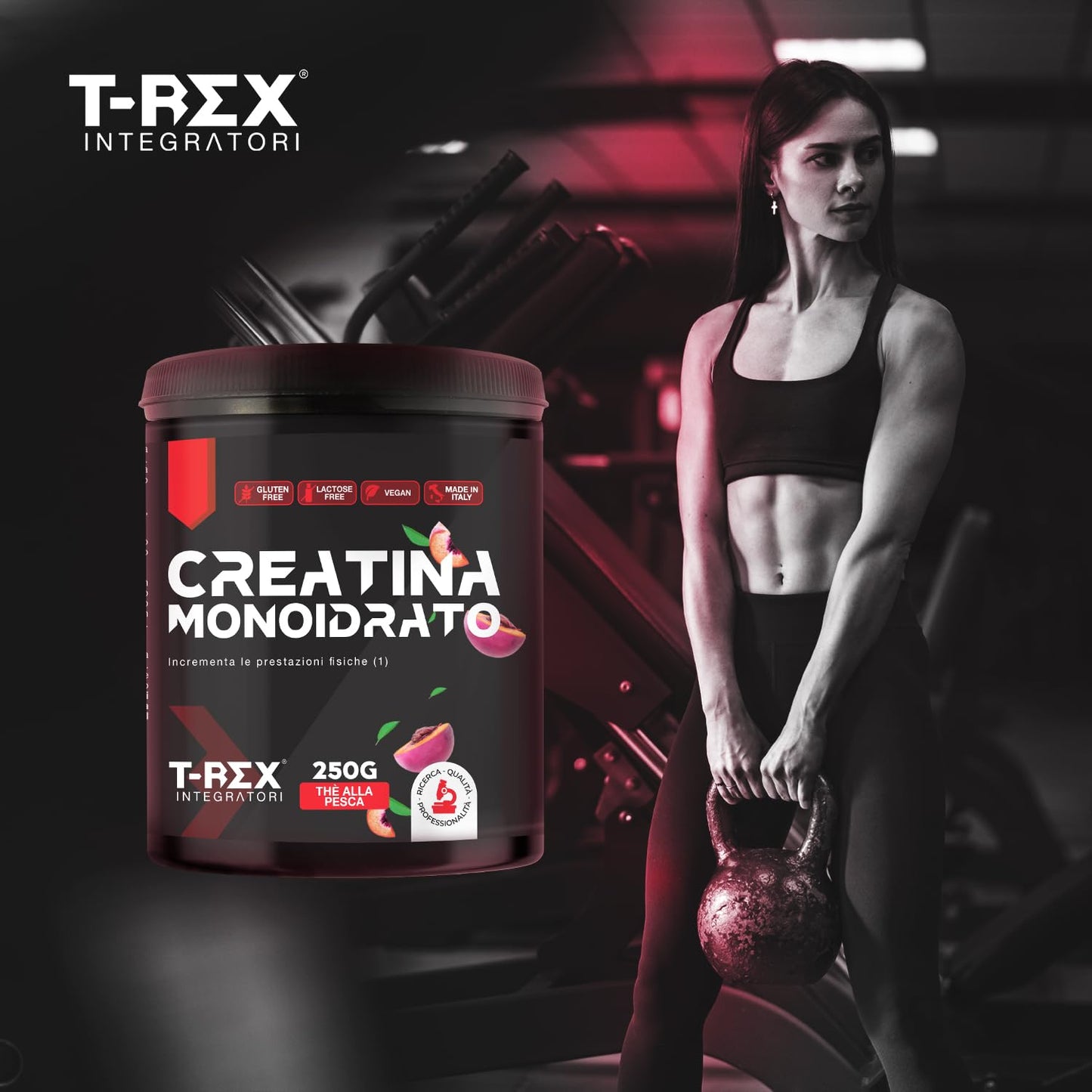 T-Rex Integratori Creatina Micronizzata Monoidrata 100 compresse da 1300mg - Integratore alimentare per massa muscolare e boost energetico pre workout